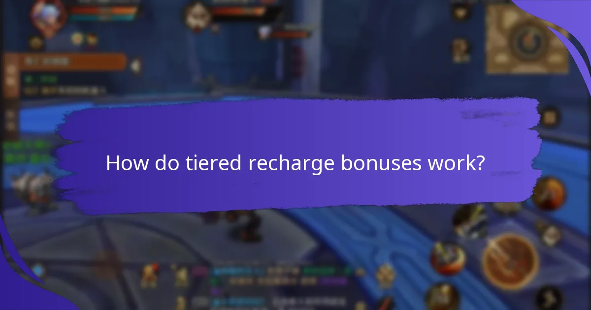Which strategies maximise tiered recharge bonuses?